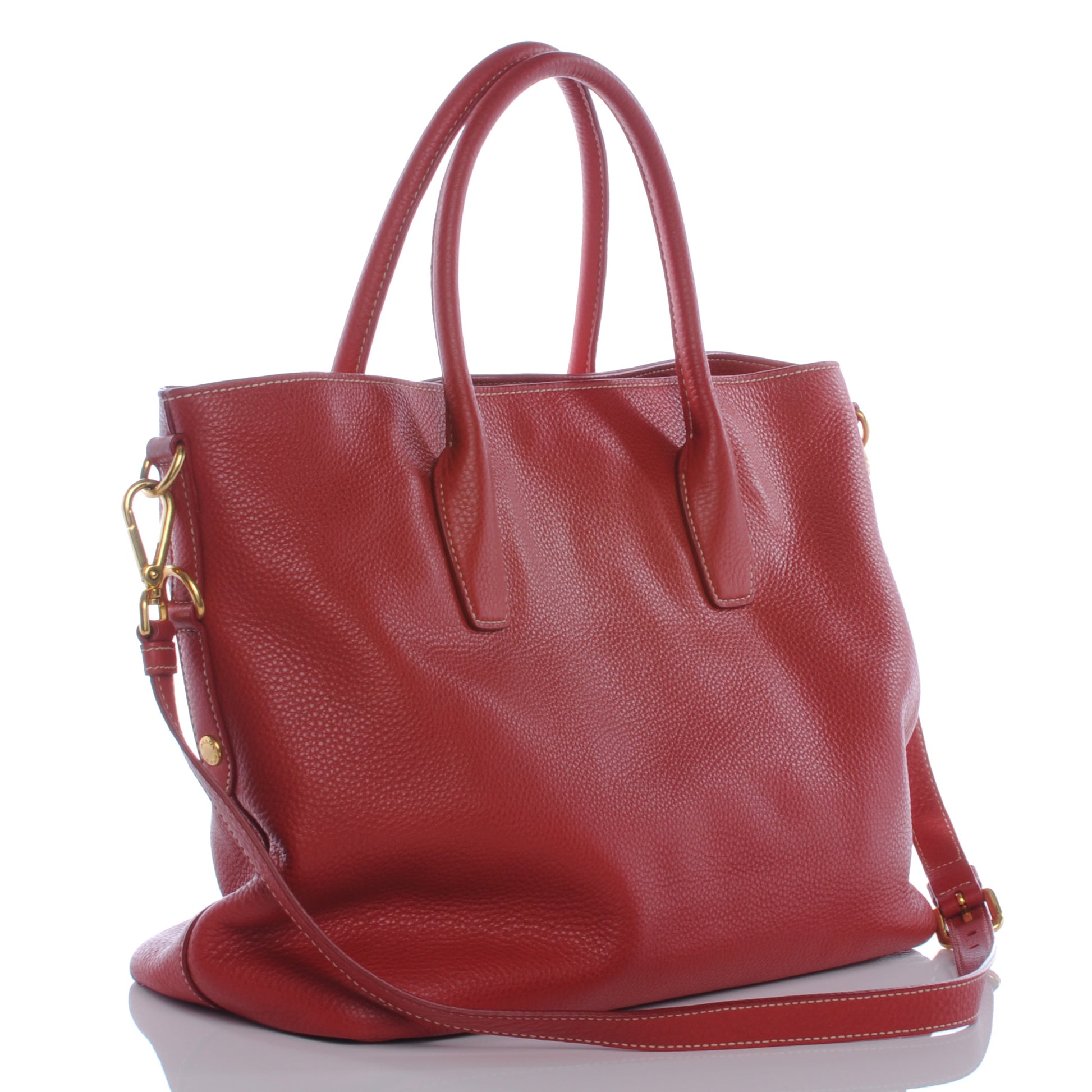 Prada Vitello Daino Tote Rosso 3 of 8
