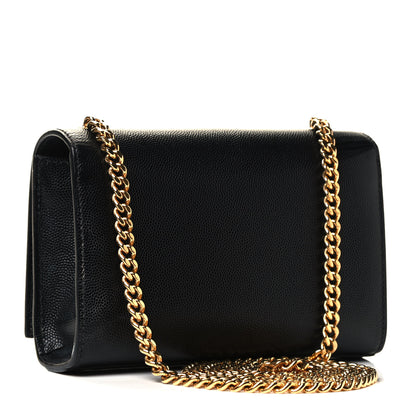 Saint Laurent Grain De Poudre Small Monogram Kate Satchel Black 2 of 4