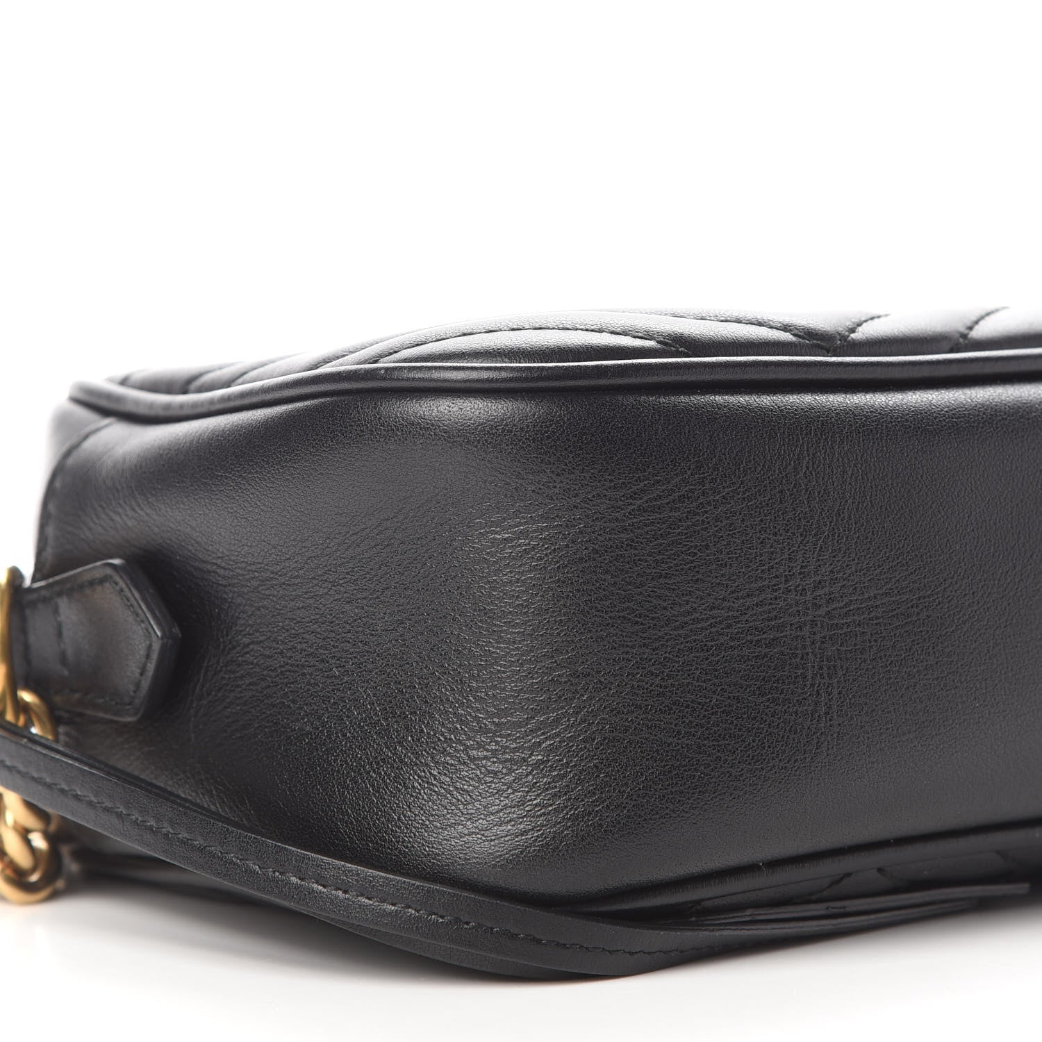Gucci Calfskin Matelasse Small GG Marmont Chain Shoulder Bag Black 8 of 9