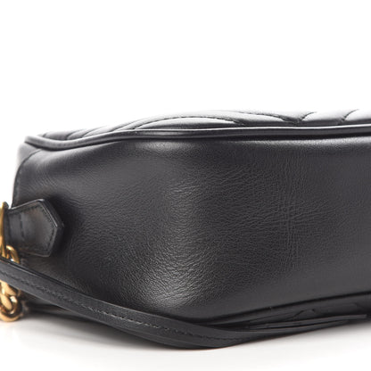 Gucci Calfskin Matelasse Small GG Marmont Chain Shoulder Bag Black 8 of 9