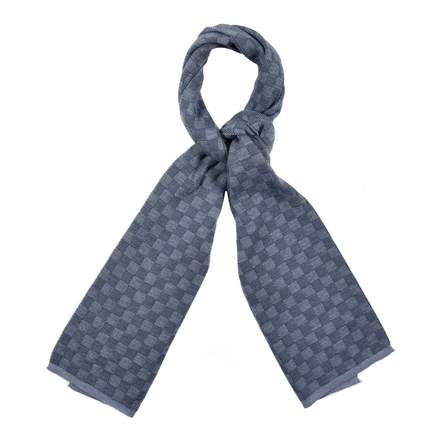 Louis Vuitton Wool Petit Damier Graphite Scarf Light Blue 1 of 5