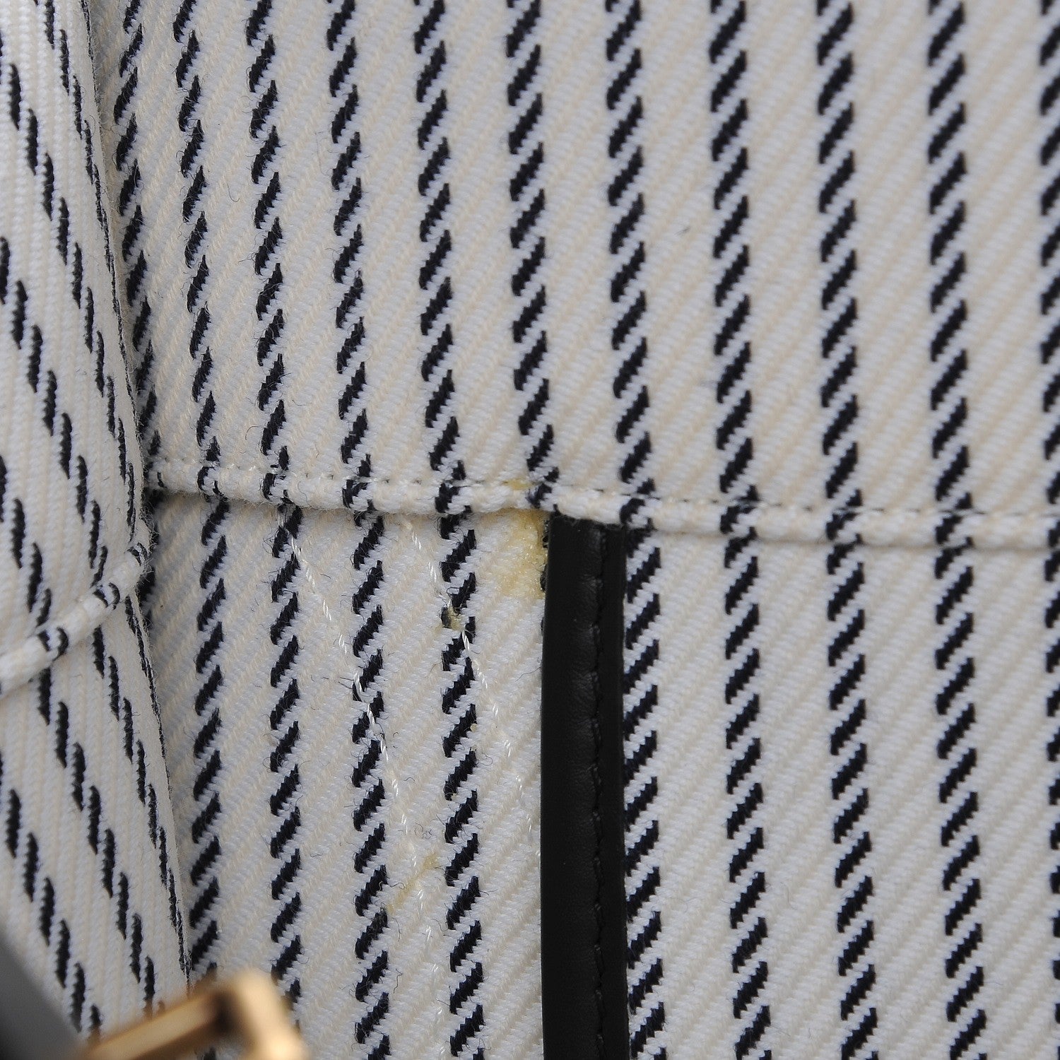 Celine Cotton Canvas Striped Medium Phantom Luggage White Navy 6 of 9