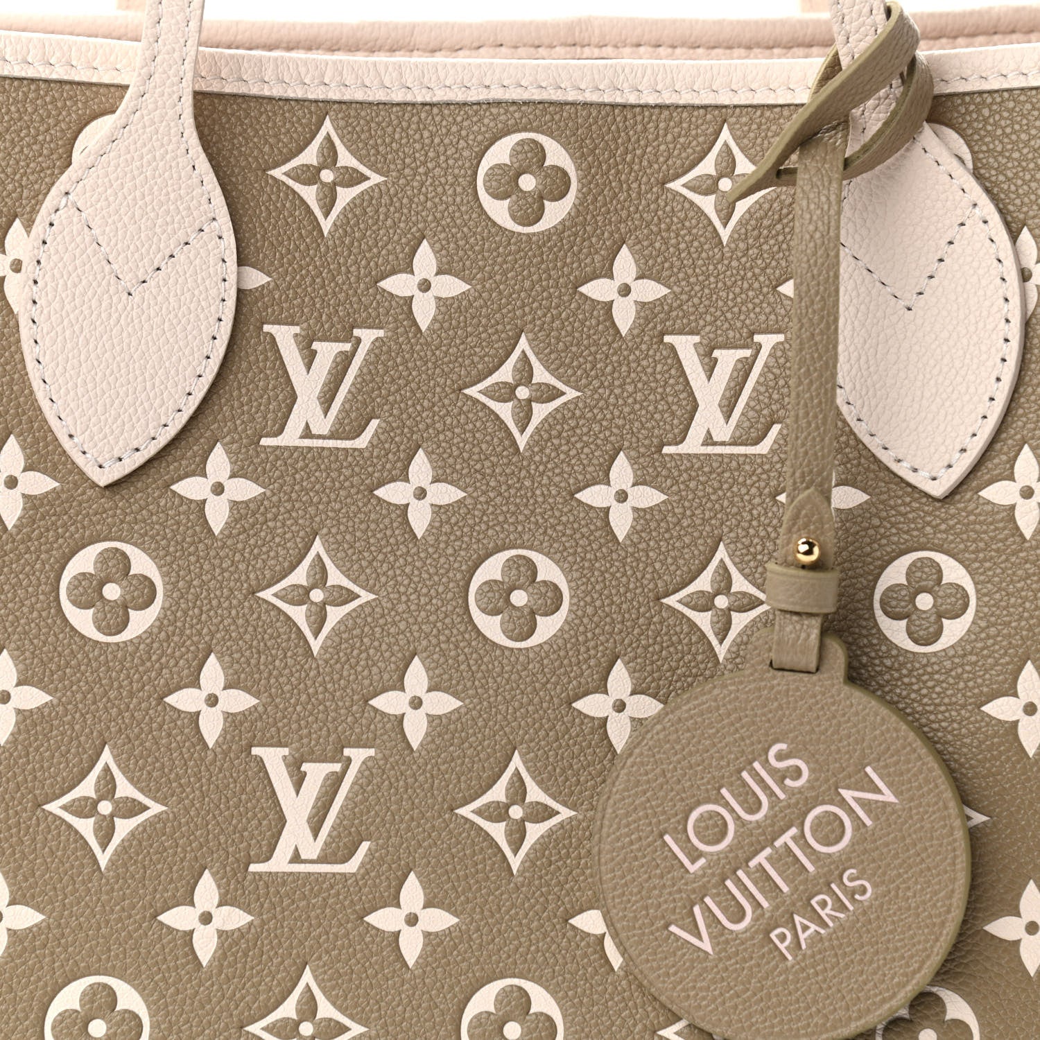 Louis Vuitton Empreinte Monogram Spring In The City Neverfull MM Kaki Beige Cream 8 of 11