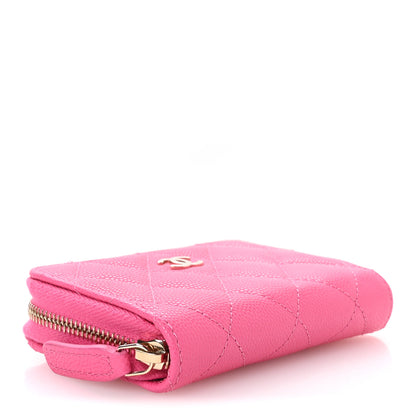 Chanel Caviar Quilted Zip Coin Purse Pink 4 of 8