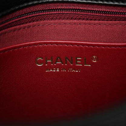 Chanel Lambskin Quilted Top Handle Flap Black 6 of 11