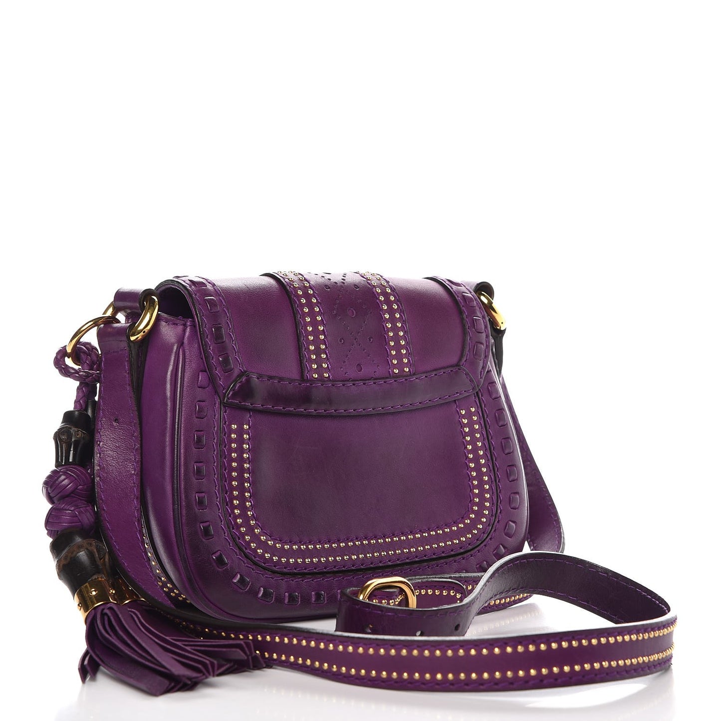 Calfskin Small Snaffle Bit Shoulder Bag Purple