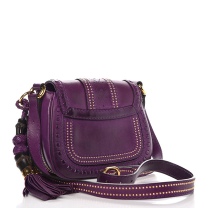 Gucci Calfskin Small Snaffle Bit Shoulder Bag Purple 3 of 14