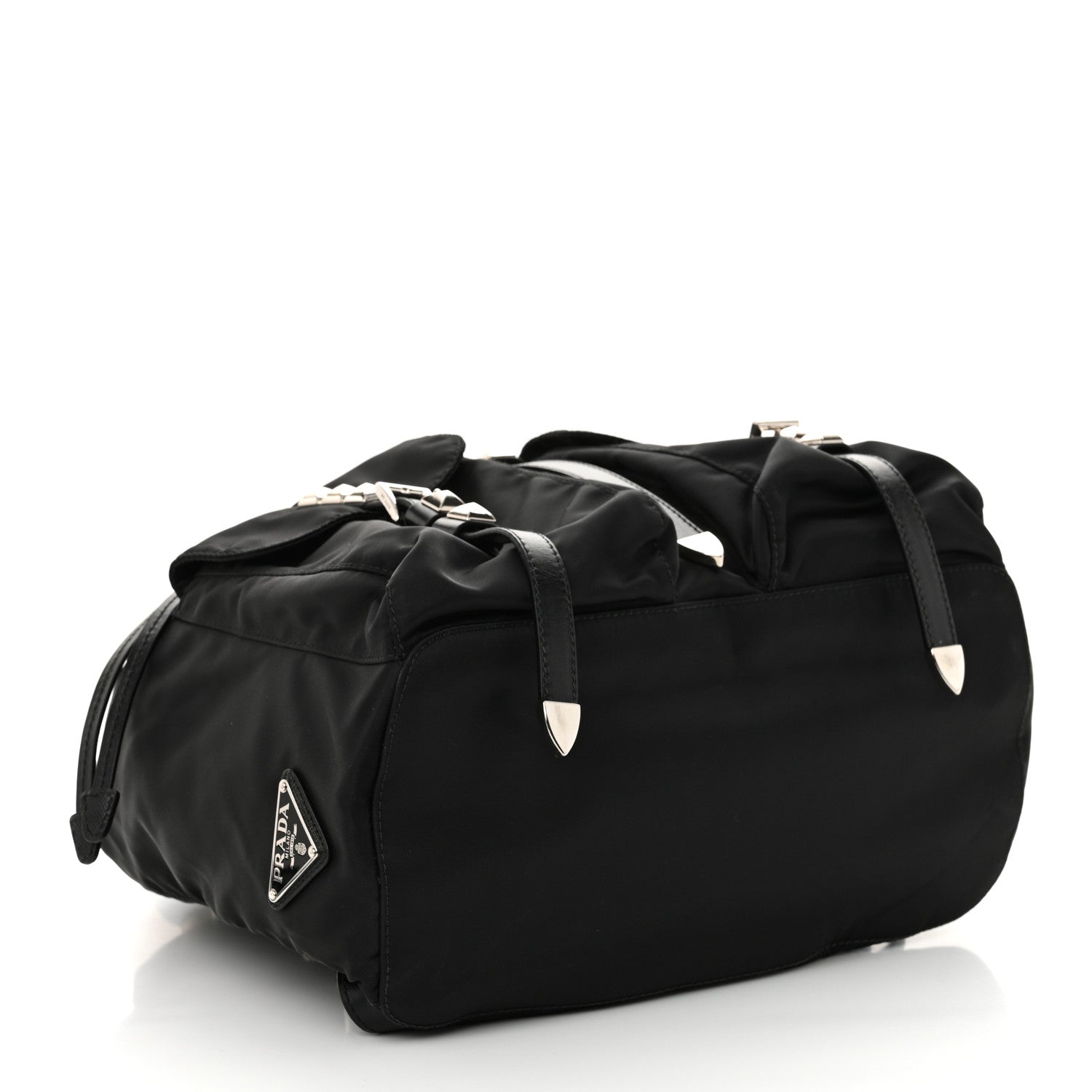 Prada Nylon New Vela Studded Backpack Black 4 of 10
