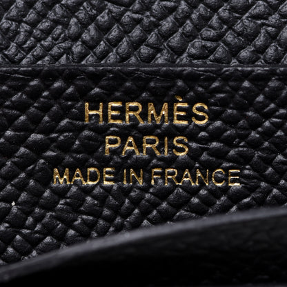 Hermes Epsom Bearn Compact Wallet Black 6 of 8