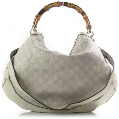 Gucci Guccissima Peggy Bamboo Top Handle Bag Ivory 1 of 11