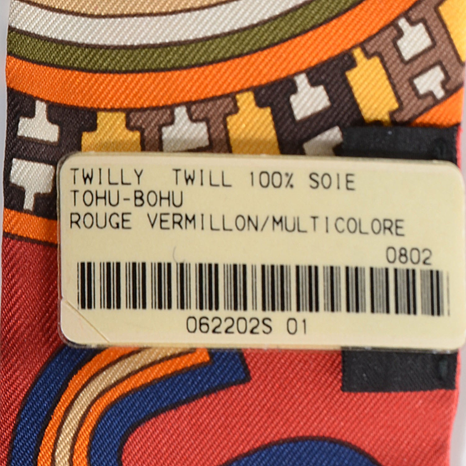 Hermes Silk Tohu Bohu Twilly Rouge Vermillion 3 of 5