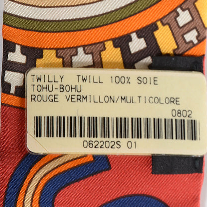 Hermes Silk Tohu Bohu Twilly Rouge Vermillion 3 of 5