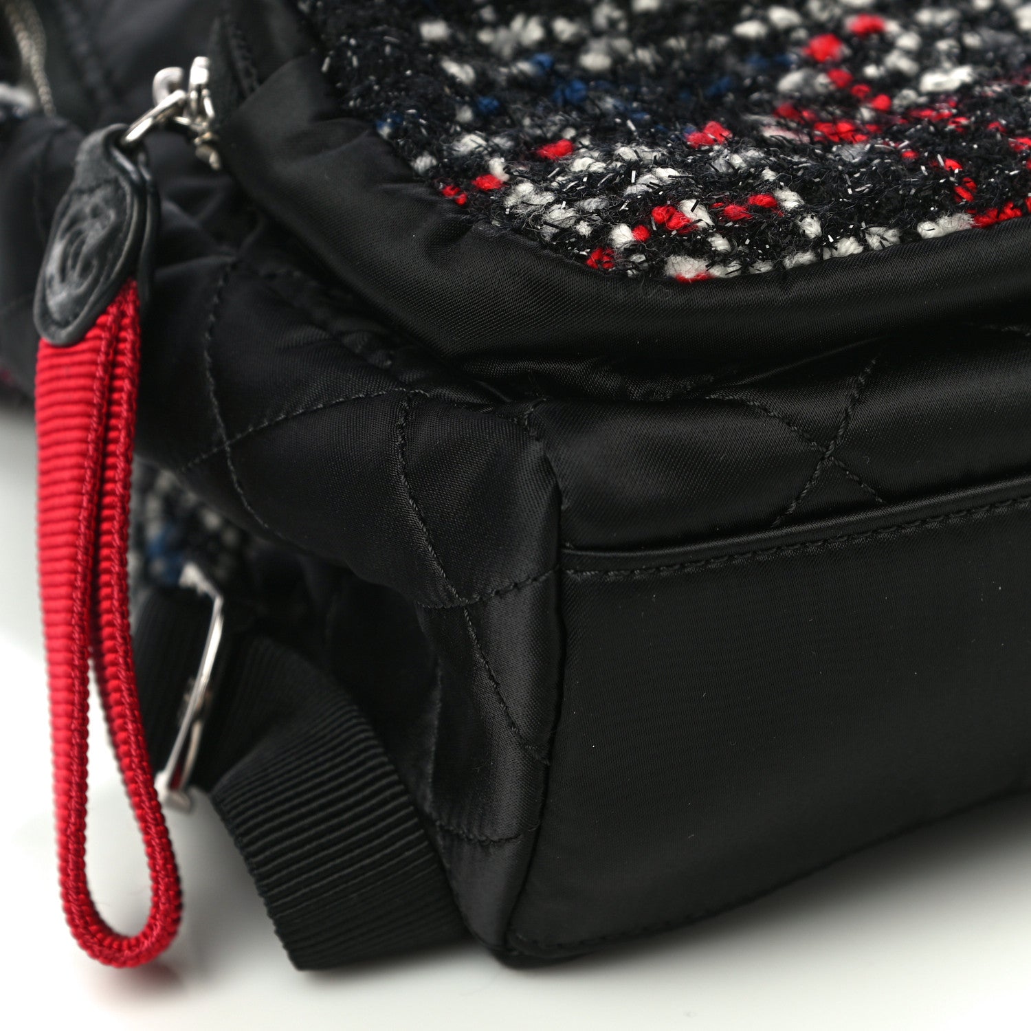 Chanel Tweed Nylon Quilted Small Astronaut Essentials Backpack Black Multicolor 8 of 9