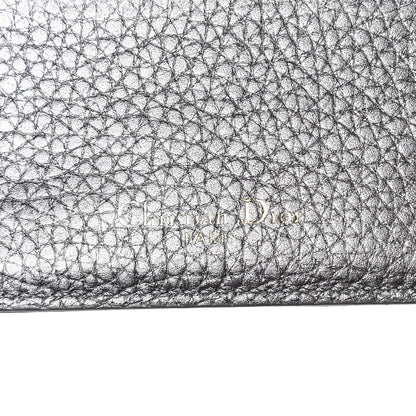 Christian Dior Metallic Grained Calfskin Cannage Diorama Card Holder Steel 6 of 8