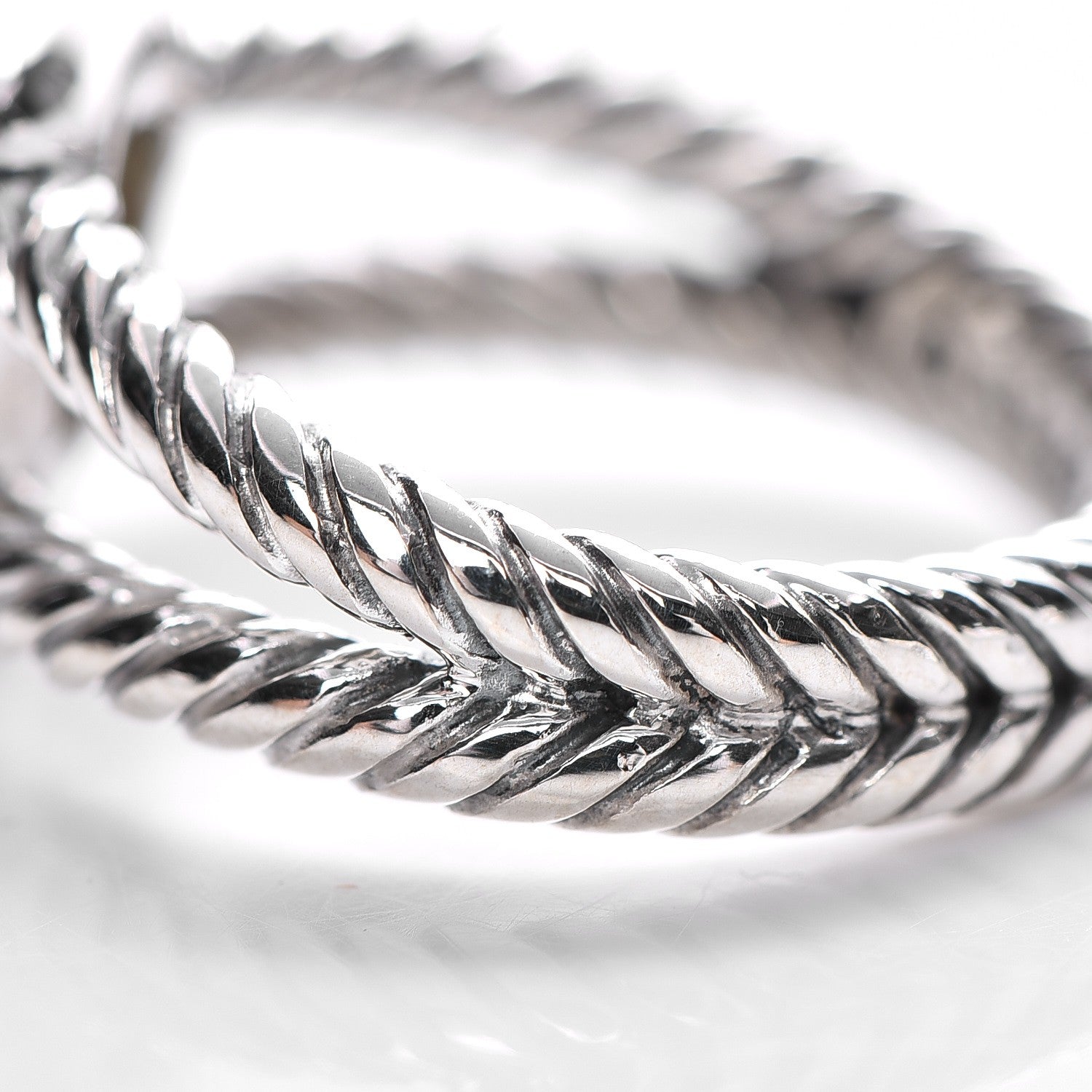 David Yurman Sterling Silver Diamond Prasiolite 7mm Petite Albion Ring 50 5.25 6 of 7