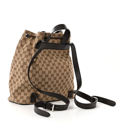 Gucci Monogram Dollar Calfskin O Drawstring Backpack Beige Ebony Testa di Moro Dark Chocolate 3 of 13