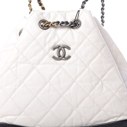 Chanel Aged Calfskin Quilted Small Gabrielle Backpack Black White 7 of 10