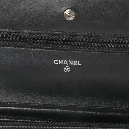 Chanel Lambskin Quilted Wallet On Chain WOC Black 6 of 17