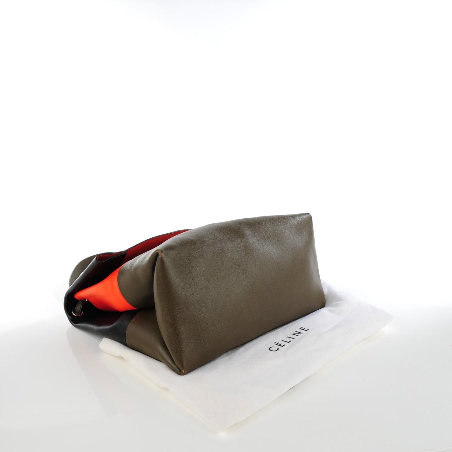 Smooth Calfskin Tri-Color All Soft Shoulder Bag Black