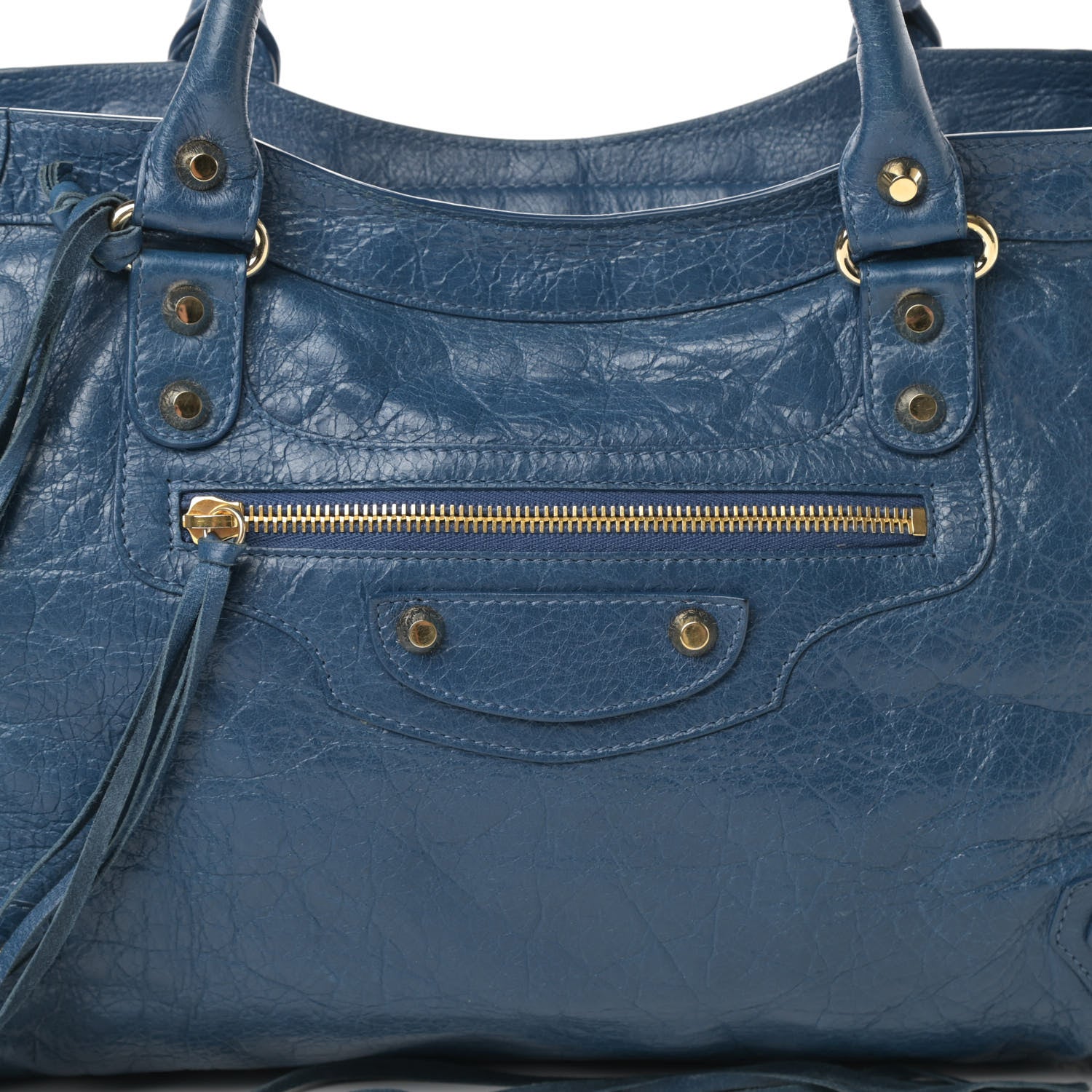 Balenciaga Agneau Classic Gold Hardware City Bleu Profond 8 of 12
