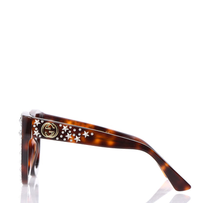 Gucci Acetate Stars Cat Eye Sunglasses GG0116S Havana 3 of 6