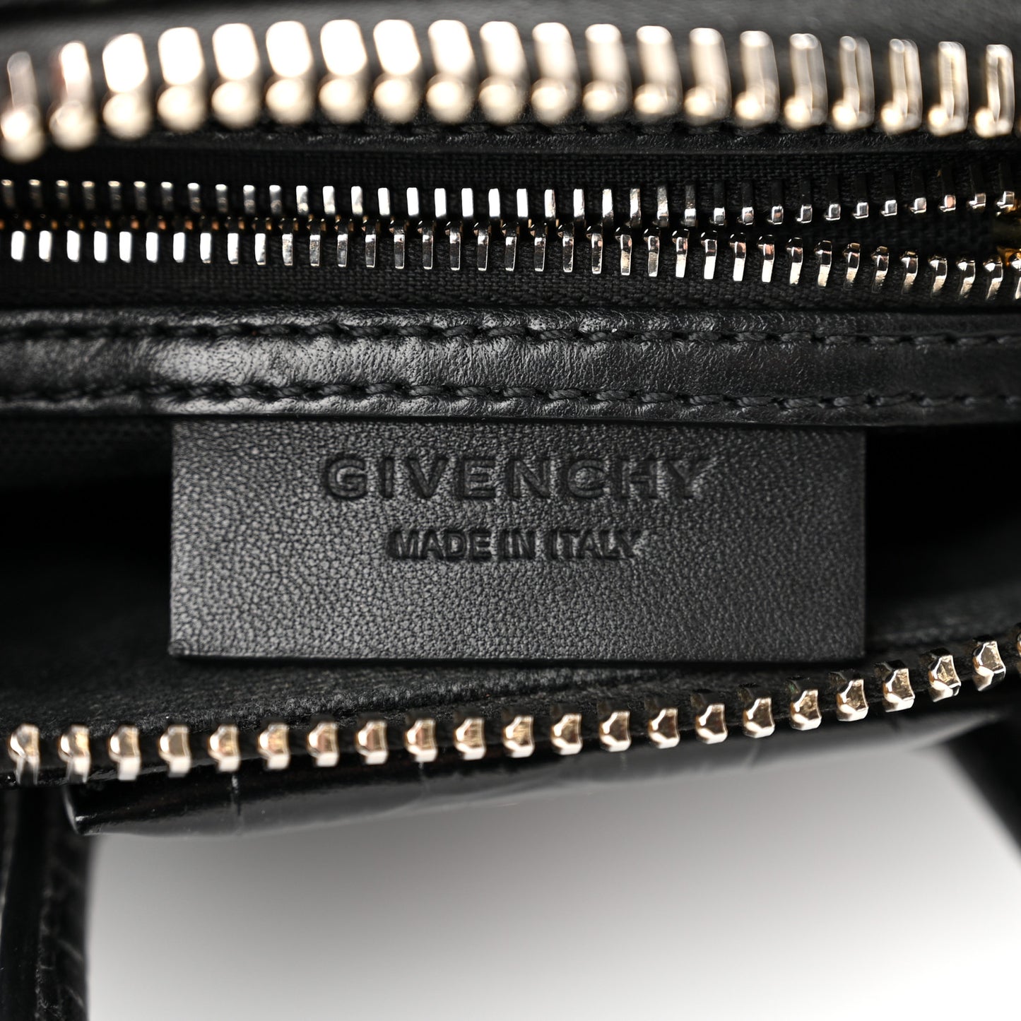 Calfskin Crocodile Embossed Mini Antigona Black