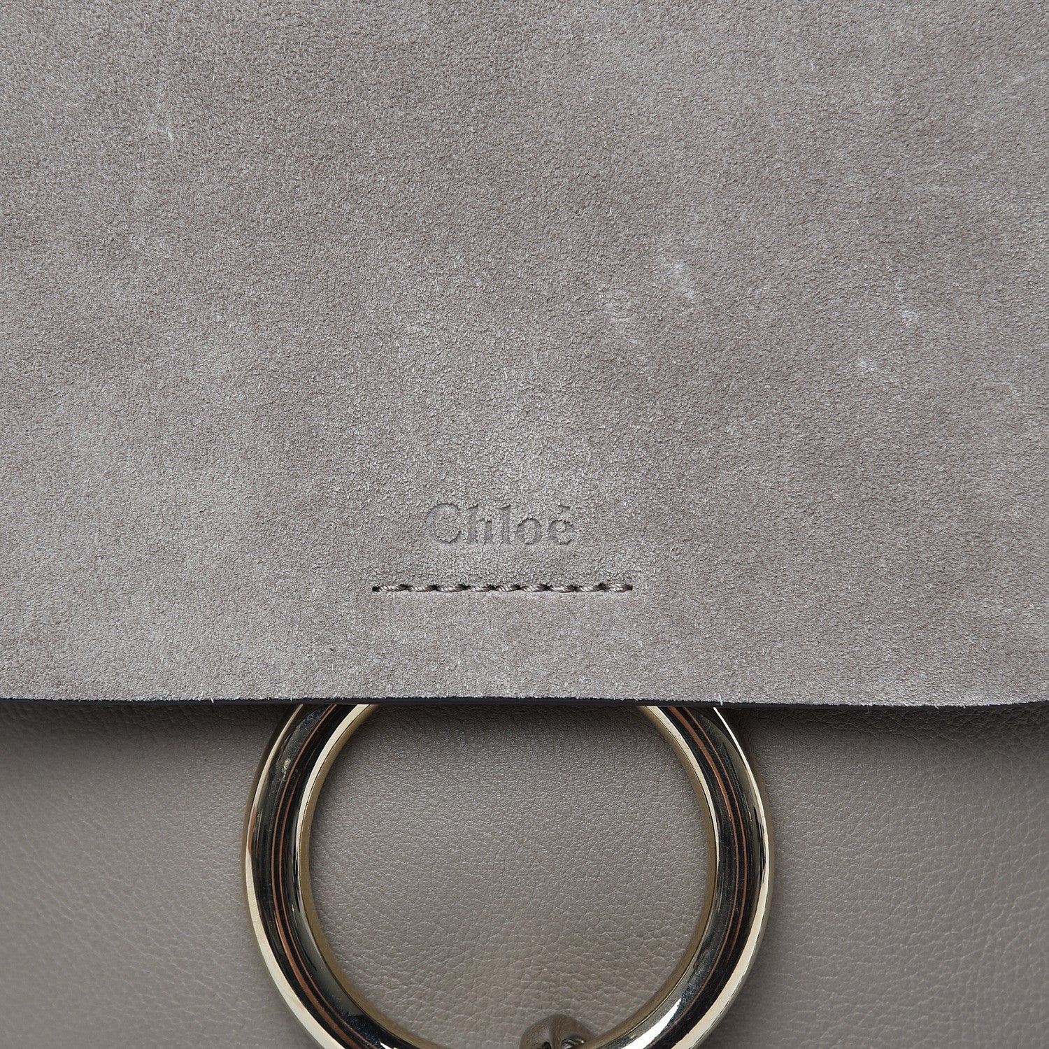 Chloe Suede Calfskin Medium Faye Backpack Motty Grey 10 of 11