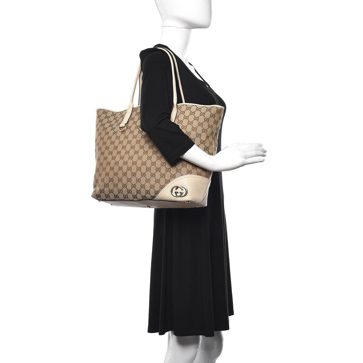 Gucci Monogram Large New Britt Tote Off White 2 of 17