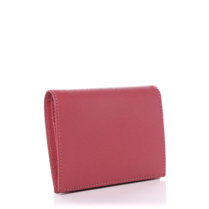 Prada Saffiano Metal Bi-Fold Wallet Peonia 2 of 8