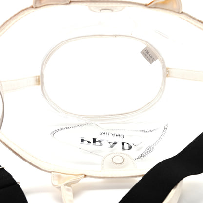 Prada Plexiglass Calfskin Small Shopper Tote White 8 of 12