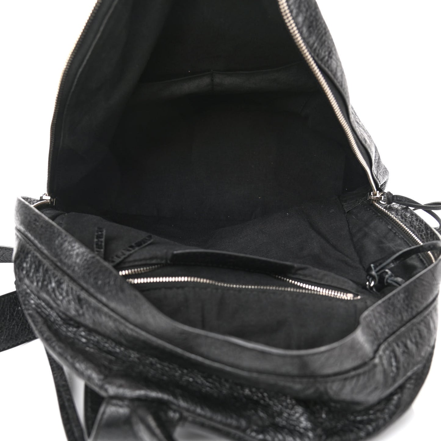 Agneau Classic Silver Hardware Backpack Black