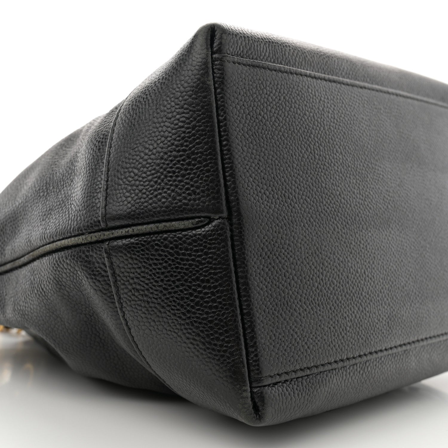 Chanel Caviar Logo Drawstring Bucket Bag Black 10 of 11