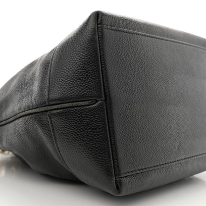 Chanel Caviar Logo Drawstring Bucket Bag Black 10 of 11