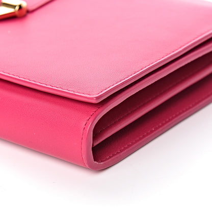 Saint Laurent Calfskin Classic Y Ligne Chain Wallet Bubblegum 9 of 10