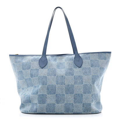 Louis Vuitton Damier Denim 3D Nevereverfull Denim Blue 1 of 11