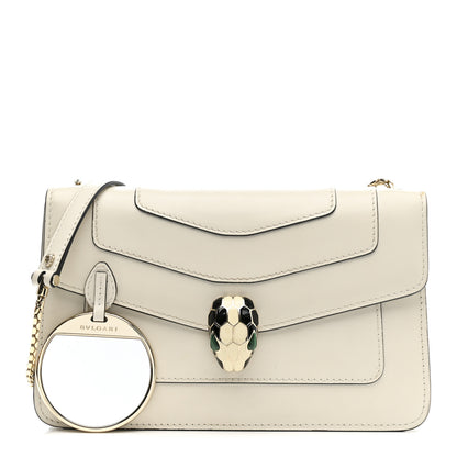 Bulgari Calfskin Serpenti Forever Crossbody Bag White Agate 3 of 15