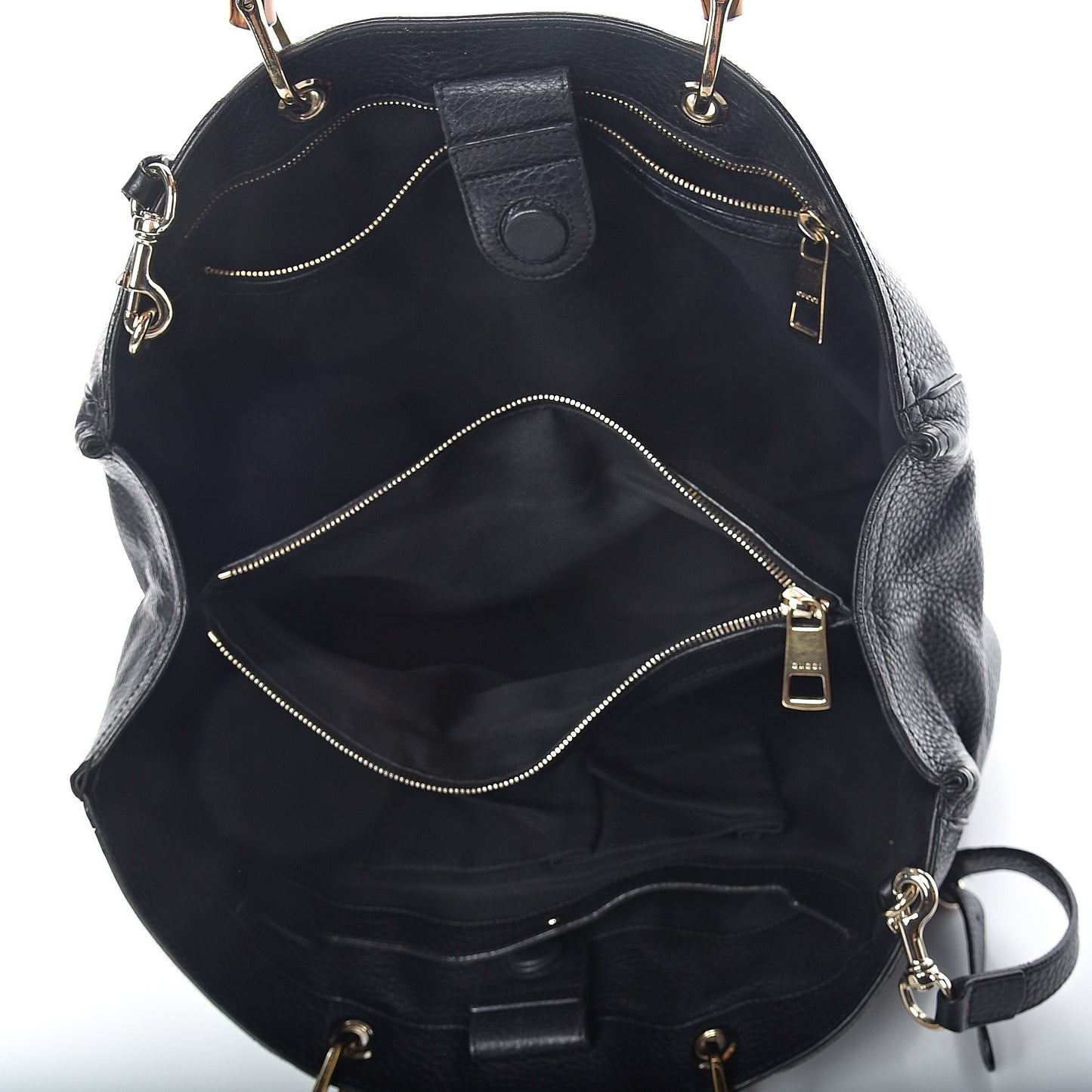 Calfskin Large Bamboo Shopper Tote Black