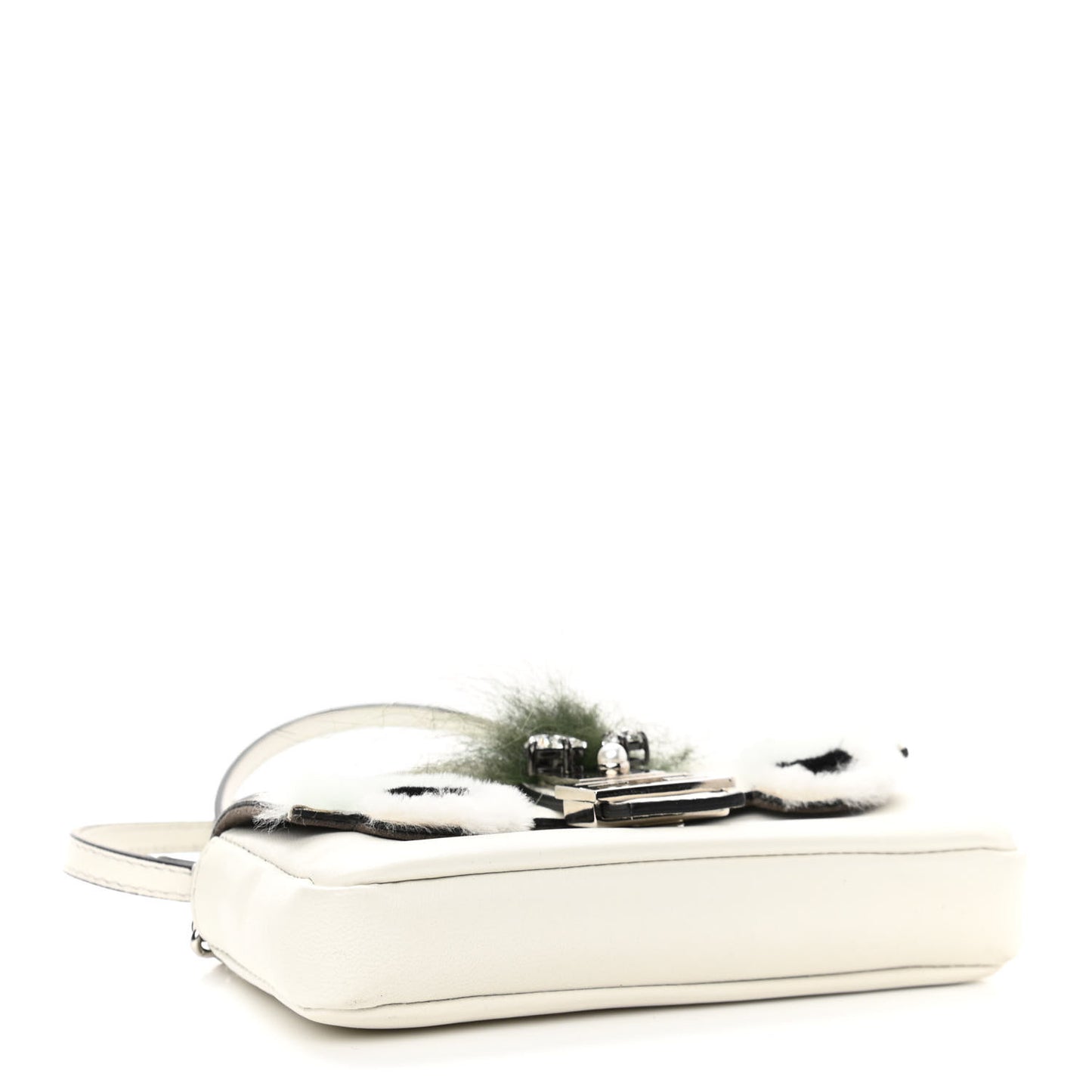 Nappa Rabbit Fox Fur Micro Buggie Baguette White Nirvana Black