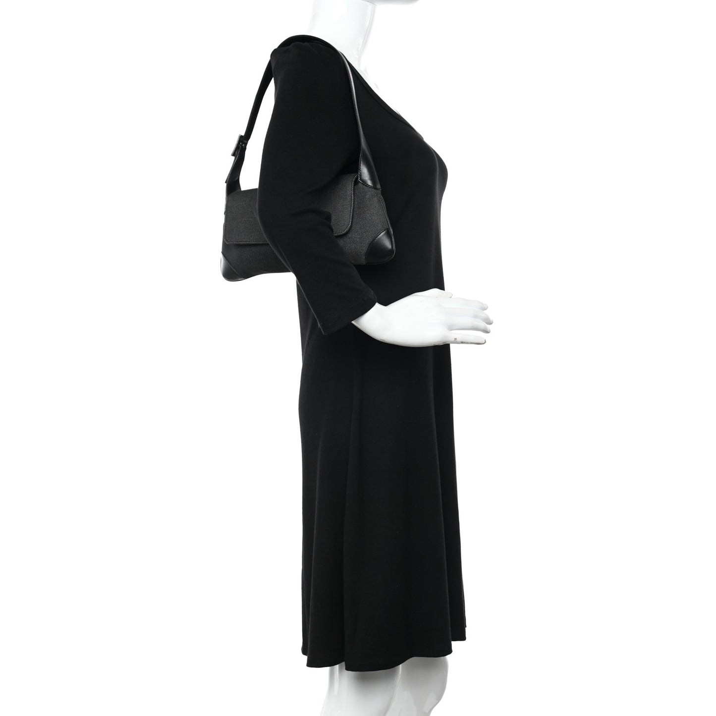 Denim Calfskin Small Jackie O Hobo Black