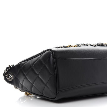 Chanel Calfskin Chain 20s Signature Hobo Black 8 of 9