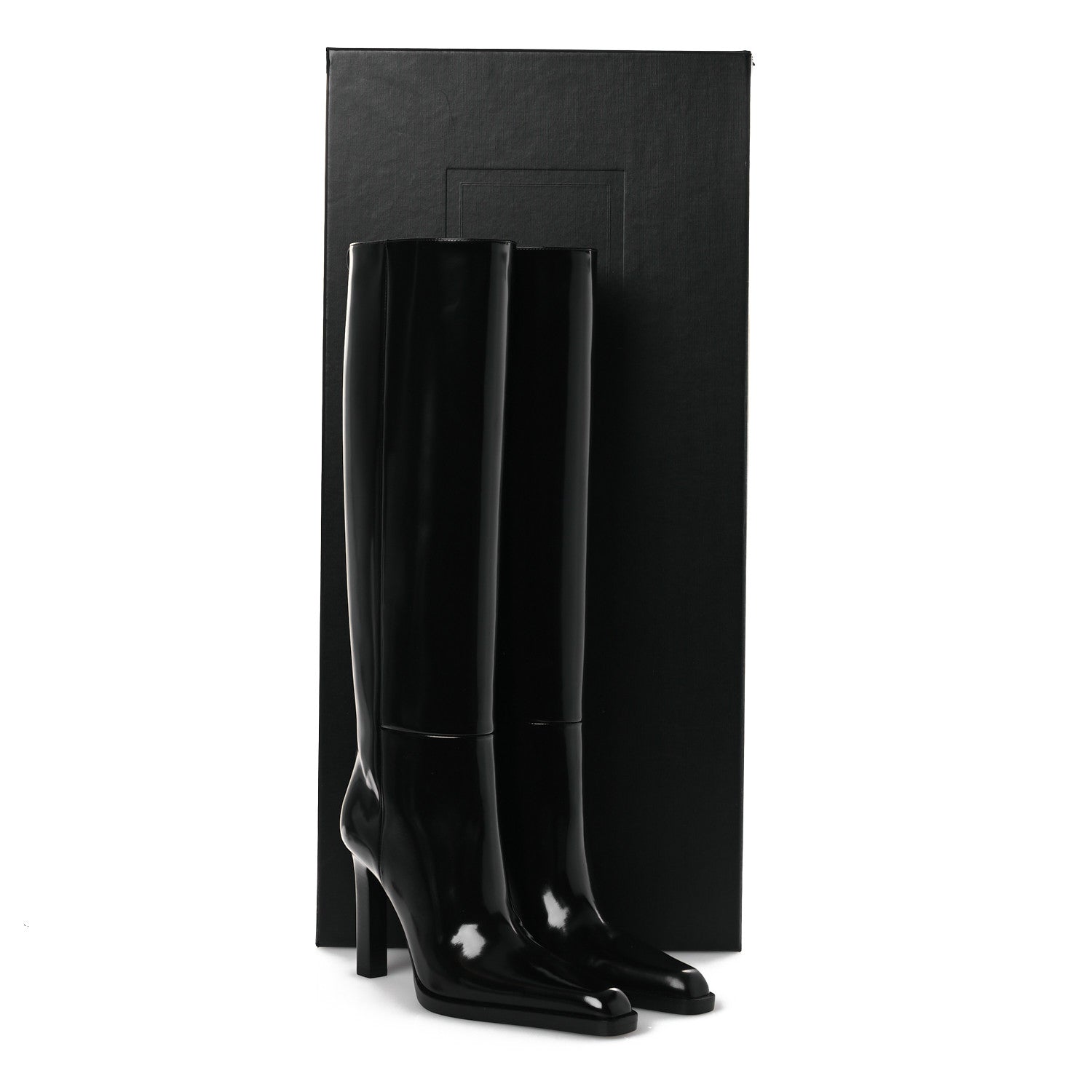 Saint Laurent Vitello Marilyn Nina 95 Knee High Boots 38 Black 11 of 11