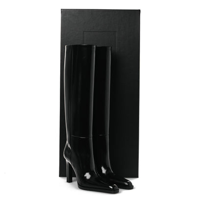 Saint Laurent Vitello Marilyn Nina 95 Knee High Boots 38 Black 11 of 11