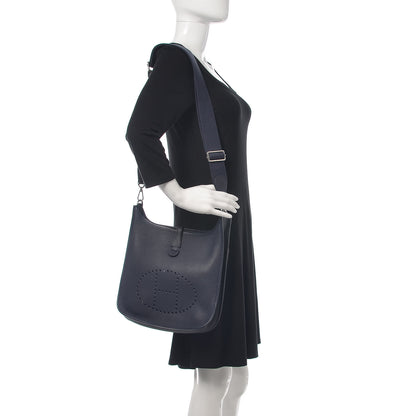 Hermes Taurillon Clemence Evelyne III PM Bleu Nuit 2 of 11