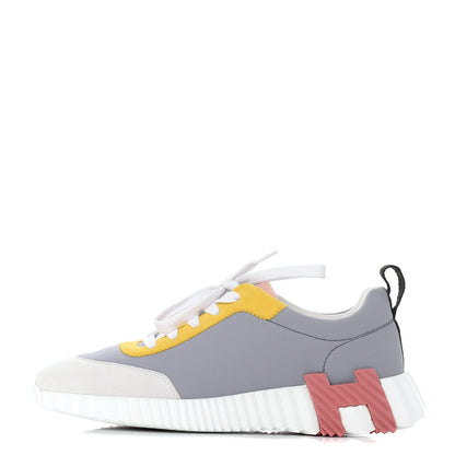 Hermes Technical Canvas Suede Goatskin Bouncing Sneakers 37.5 1 of 8
