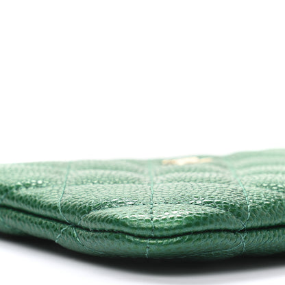 Chanel Caviar Quilted Small Cosmetic Case Green 8 of 10