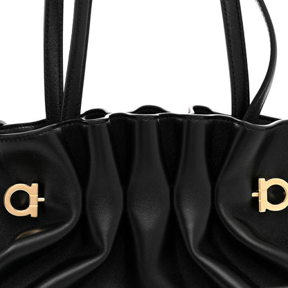 Salvatore Ferragamo Nappa Small Dumpling Soft Bag Black 8 of 10