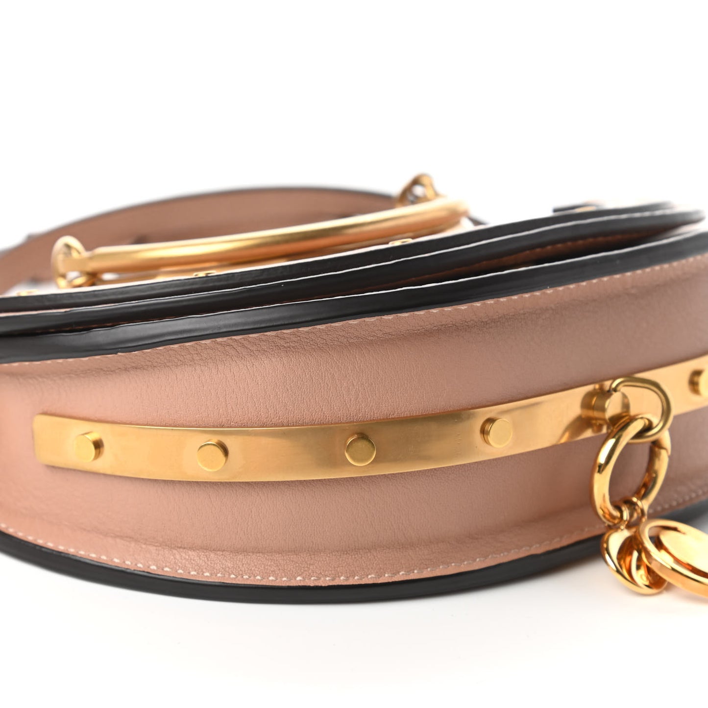 Calfskin Small Nile Bracelet Minaudiere Bag Biscotti Beige