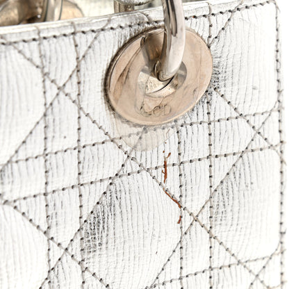 Christian Dior Metallic Grained Calfskin Cannage Small Lucky Badges My Lady Dior Silver 16 of 17