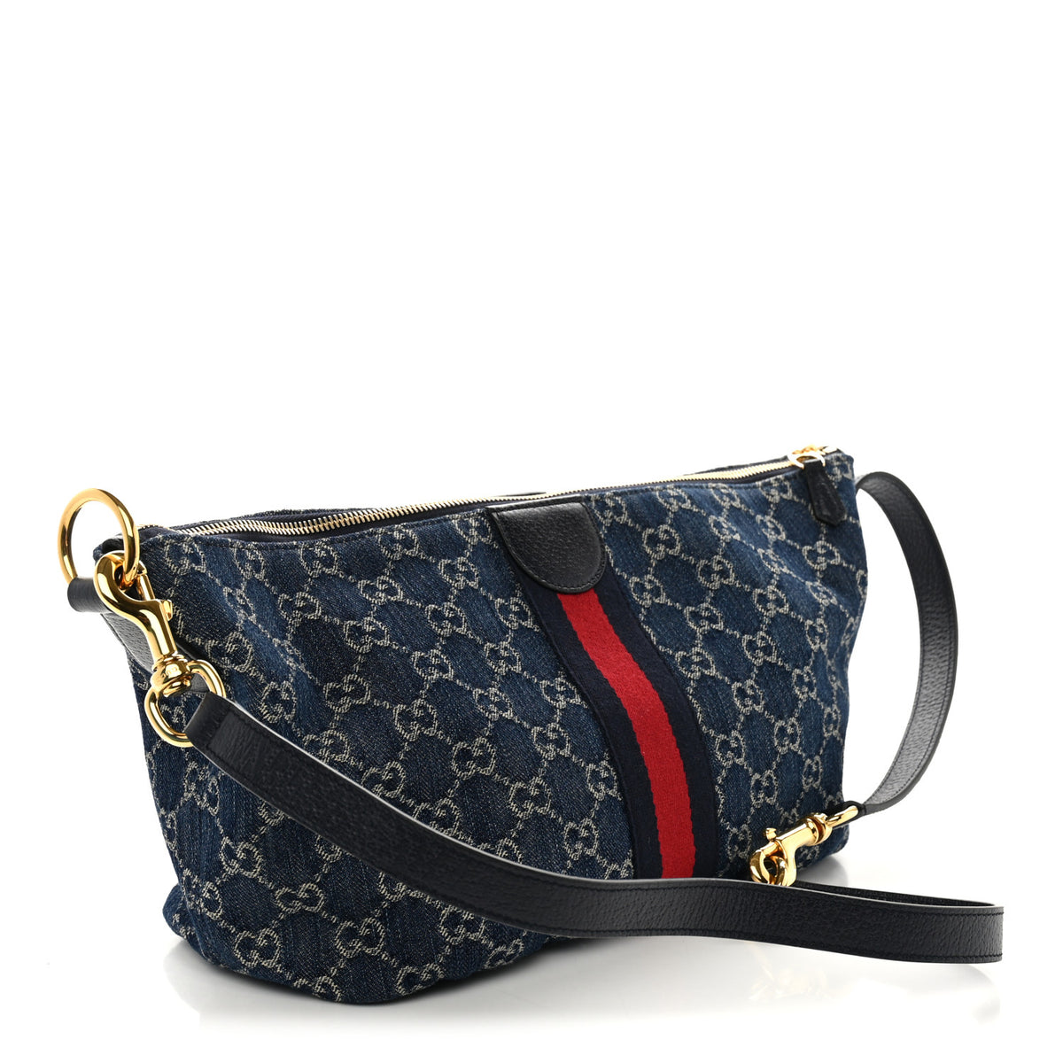 Gucci Denim GG Monogram Web Medium Vanity Blue 3 of 10
