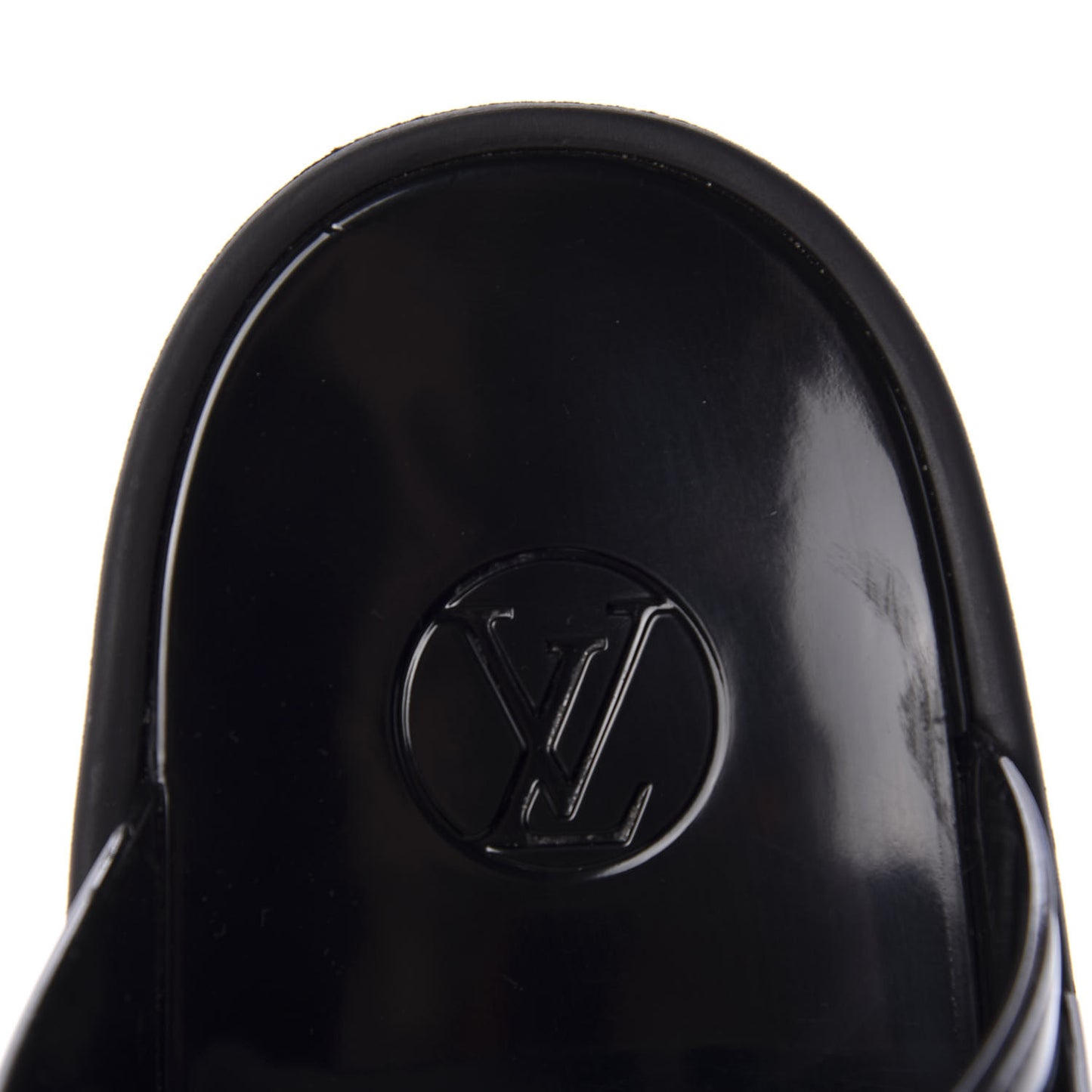 Monogram Sunbath Flat Mule Sandals 38 Black